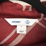 Old Navy  Classic Shirt button down long sleeve flannel plaid shirt Crimson Photo 4