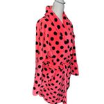PINK - Victoria's Secret  Fuzzy Pink Robe with black polka dots Photo 3