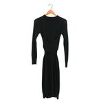 Allsaints Black Flora Wrap Long Sleeve Merino Wool Midi Sweater Dress M Size M Photo 8