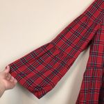 Madewell Women’s Plaid Multi-Color Pleated Button-Up Back Flare Sleeve Blouse Photo 0