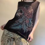 Harley Davidson floral skull tank top Photo 3