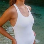 ANDIE  Swim The Tulum One Piece LT Swimsuit White‎ Ribbed Size XS Tall NWT Photo 0