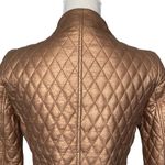 Blushe Vintage Quilted Leather Jacket Women’s Size 8 Bronze Gold Chic Zipper Brown Photo 4