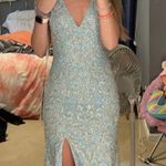 Baby Blue / Silver Sparkle Prom Dress Size 0 Photo 0