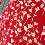 Lands’ End Red & White Ditsy Floral Print Knotted Empire Waist V Neck Dress Size 1X Photo 10