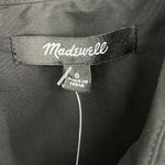 Madewell  Seamed Long Sleeve Mini Shirtdress Poplin Black Size 0 NWT Minimalist Photo 7