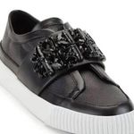 Karl Lagerfeld women black leather platform Jules sneakers Size 8 Photo 0