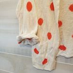 Wildfox {XS} White Label Oversized Orange Polka Dot Cream Cardigan Photo 2