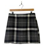 H&M Plaid Mini Skirt Womens 4 Black Gray Preppy Schoolgirl A-Line Classic Fall Photo 1