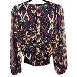 Evereve  Stelle Abstract Blouse Top Size XS Colorful Modern‎ Contemporary Artsy Photo 3