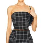 WARDROBE.NYC Corset Top in Black Plaid Small New Womens Strapless Bustier Photo 0
