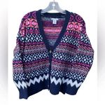 Cupcakes and Cashmere  Multicolor Cozy Chunky Cardigan Knit Sweater Size XS Photo 0