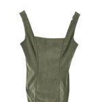 Rampage  USA Olive Green Faux Suede Fringe Mini Dress Women's 7 Y2K Western Photo 2