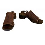 Nine West VINTAGE 1990'S/Y2K "BIDWELL" BROWN LEATHER SLINGBACK BLOCK HEELS (10) Photo 9