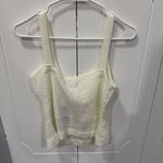 Lulus NWT  Ivory Button Front Knit Sweater Crop Tank Top Photo 1