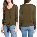 Madewell  Olive Green Tie Front Sweater Medium Photo 1