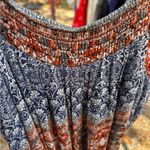 Lucky Brand Women's Floral Blue and Orange Blouse Photo 4