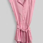 Stillwater romantic tiered ruffle baby pink belted mini dress size Medium chic Photo 0