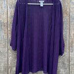 Catherine’s Lightweight Purple 3/4 Sleeve Kimono Cardigan Size 0X Photo 0