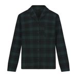 SKIMS  Women's Green Long Sleeve Button Up Plaid Sleep Flannel Shirt Top Size M Photo 3