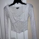 Wild Fable White long sleeve crop top #croptop  white, long sleeve, ribbed, fitted, crop style, textured, casual, minimalist, stretchy, layered Photo 0