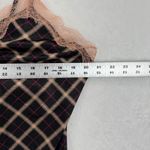 Victoria's Secret  XL Plaid Cami‎ Top Lace Trim Black Pink Sleeveless Lingerie Photo 1