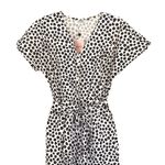 Monki Asos Black White Floral Retro Playsuit Short Sleeve Jumpsuit Size XS Photo 2