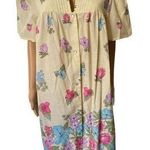 Simply Basic Vintage 80s Grannycore Cottagecore Floral Snap Button MuuMuu Dress Size L Photo 0