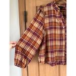 Frye Ruffle Plaid Flannel Button Down Blouse Women’s size XL Photo 3