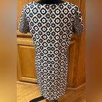 Boden Pippa Geo Floral Print Stretch Cotton Shift Dress Blush & Navy Blue Sz 10 Photo 11