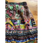 TravelSmith Swing Maxi Skirt Crinkle Cotton Tiered Peasant Colorful Boho Sz PL Black Photo 2