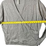 Zuda QVC Sweater Womens Small Gray Faux Wrap Pullover Thumbholes Athletic Lounge Photo 6