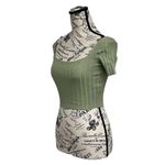 Princess Polly Green Ribbed Off-Shoulder Crop Top XS/S Boho Coastal Preppy Photo 2