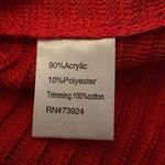 Ming Wang Poppy Red Gingham Trim Zip Front Long Sweater Jacket Womens S new nwt Photo 11