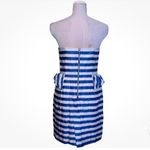 Lilly Pulitzer Dress Size 14 Maybell Strapless Blue White Striped Ruffle Detail Photo 3