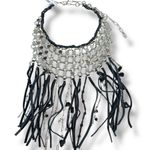 Free People Bohemian Western Grunge Bib Cranston Fringe Necklace NWT Leather Photo 6