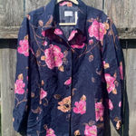 Emma James  Floral Button Down Shacket Navy Pink | 18 Photo 0
