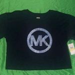 Michael Kors NWT MICHAEL by Cropped Navy Blue Logo T-Shirt size Medium Photo 0