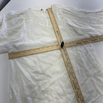 Gilli Blouse Womens Small Sheer Puff Short Sleeve Top Rayon Nylon OT6007 White Photo 4