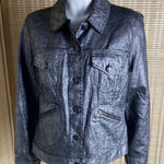 Chico's Chico’s Moto Jacket Black Metallic Metal Buttons Multiple Pockets  Photo 0