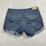Aeropostale  Denim Jean Shorts Womens 0 23 Midi Distressed Cuffed Low Rise Medium Photo 1