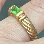 Vintage Emerald Green Birthstone Cubic Zirconia CZ Rope Gold Photo 5