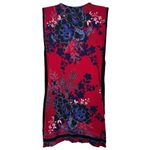 Parsley & Sage Maxi Tunic Vest Jersey Knit w/ Pockets Boho Artsy Flower Child 1X Red Photo 5