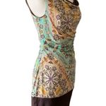 Ruched Mini Body Con Dress Paisley Print Y2K Style Size M Photo 7