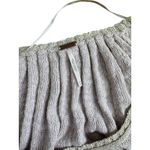 Free People Beige Knit Poncho Top Red Stripe Gauzy Kimono Style Oversized Small Photo 3