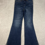American Eagle Jeans Womens 6 Super High Rise Flare Dark Wash Stretch Denim Blue Photo 0