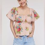 B18 Anthropologie Love the Label Rosette Babydoll Blouse Size Small Photo 0