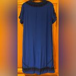 Lucky Brand  Embroidered Beaded Mini Shift Dress in Cobalt Blue & Black Size XS‎ Photo 10