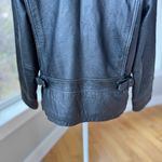 Vintage Rainforest Black Leather Jacket Quilted Lining Buckle Details Medium Photo 6