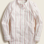 J.Crew Classic Fit Pink Red Stripe Button Down Shirt Women Size 4 Photo 0